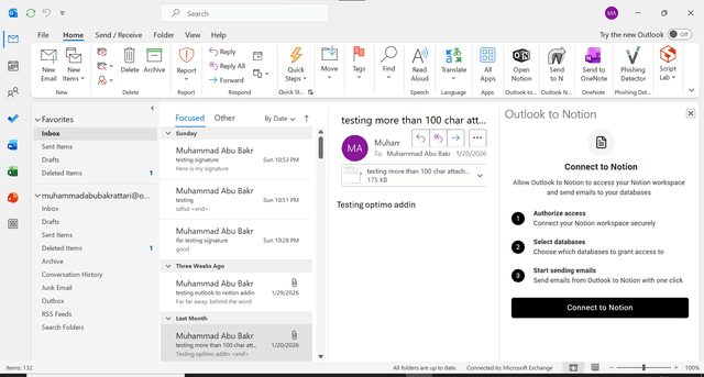 Outlook to Notion